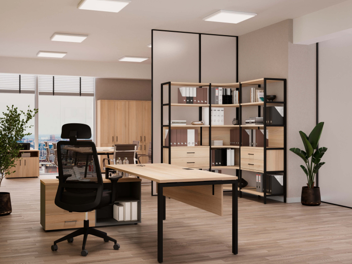 Мебель для персонала Shelf System цвет Акация Лорка / Металл Антрацит