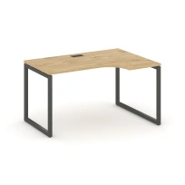 Стол офисный рабочий эргономичный правый Style Project SN-4O.SPA-012(R) Тиквуд Светлый / Металл Черный 1580×700 / 980×750