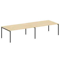 Metal System Quattro Перег. стол (2 столешницы) на П-образном м/к 40БП.ПРГ-2.5 Акация/Антрацит металл 3600*1235*750