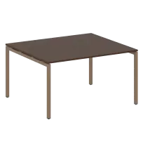 Metal System Quattro Перег. стол (1 столешница) на П-образном м/к 40БП.ПРГ-1.3 Акация/Антрацит металл 1400*1235*750