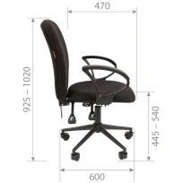 Кресло офисное Chairman 9801 Black Россия / Ткань / Т-13 Серый Black