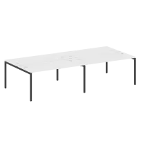 Metal System Quattro Р. ст. на 4 раб. места на П-образном м/к 40БП.СМ-4.4 Акация/Антрацит металл 3200*1475*750