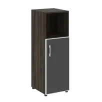 Шкаф узкий LT.SU-2.2 R (R) black Yalta / Дуб Мали – Стекло Black 400×450×1195
