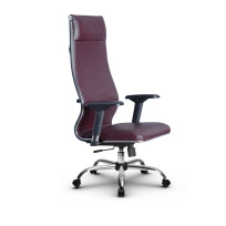 Кресло для руководителя Метта L 1m 42/4D_17833_Кожа перфорированная NewLeather – Темно-коричневый