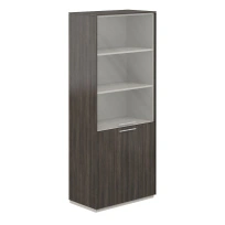 Шкаф для документов высокий со стеклом прозрачным Atlas / 824×450×1976 / NZ-0311.BT.BT / Бренсон трюфель