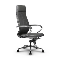 Кресло для руководителя Метта L 1m 44M/K_17839_Кожа перфорированная NewLeather – Черный
