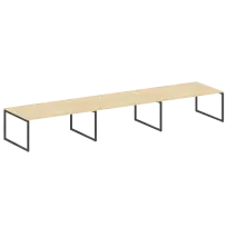 Metal System Quattro Перег. стол (3 столешницы) на О-оразном м/к 40БО.ПРГ-3.5 Акация/Антрацит металл 5400*1235*750