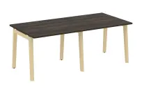 Onix Wood Стол переговорный (2 столешницы) OW.PRG-2.1 Белый бриллиант/Дуб светлый/Белый металл 1960×980×750