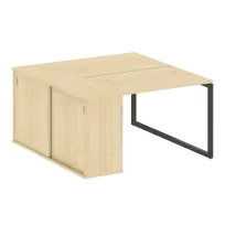 Metal System Quattro Р. ст. с шкафом-купе на О-образном м/к 40БО.РС-СШК-1.1 Т Акация/Антрацит металл 1410*1475*750
