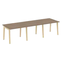 Onix Wood Стол переговорный (3 столешницы) OW.PRG-3.1 Белый бриллиант/Дуб светлый/Белый металл 2940×980×750