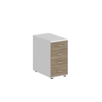 Тумба для документов приставная с системой метабоксов без топа Sigma / 400×700×725 / Корпус: Дуб темный; Фасады: Дуб темный / SG.522.OD.OD.M