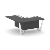 Проходной угловой модуль левый Steel Meet KD-PR.B.SPPOU-16(L) / Тиквуд Светлый – Металл Белый / 1600×1600×750
