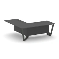 Проходной угловой модуль левый Steel Meet KD-PR.B.SPPOU-20(L) / Тиквуд Светлый – Металл Антрацит / 2000×2000×750