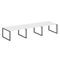 Metal System Quattro Перег. стол (3 столешницы) на О-оразном м/к 50БО.ПРГ-3.3 Акация/Антрацит металл 4200*1235*750