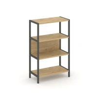 Односекционный стеллаж трехъярусный Shelf System SN.STM-311 Тиквуд Светлый/Металл Антрацит 810×400×1246