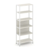 Односекционный стеллаж пятиярусный Shelf System SN.STM-511 Тиквуд Светлый/Металл Белый 810×400×1980