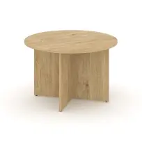 Стол для переговоров круглый Style Project SN-D.SPRG-004 Акация Лорка/Белый 1180×1180×750
