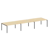Metal System Quattro Перег. стол (3 столешницы) на П-оразном м/к 40БП.ПРГ-3.4 Акация/Антрацит металл 4800*1235*750