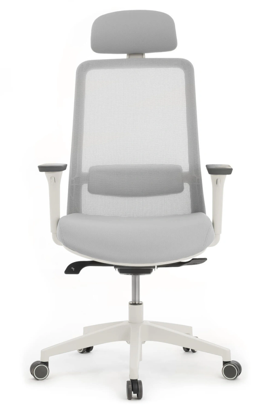 Кресло WORK W-218C white Светло-серый пластик/Светло-серая сетка 65-64-113-123