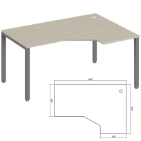 Стол эргономичный правый Trend Metal TDM32215515 тёмный дуб