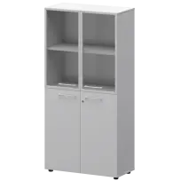Шкаф высокий комб. Кортез СМШ48.28F.28RS(Б) Кронберг/Белый