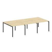 Metal System Quattro Р. ст. на 6 раб. места на П-образном м/к 40БП.СМ-6.1 Акация/Антрацит металл 3000*1475*750