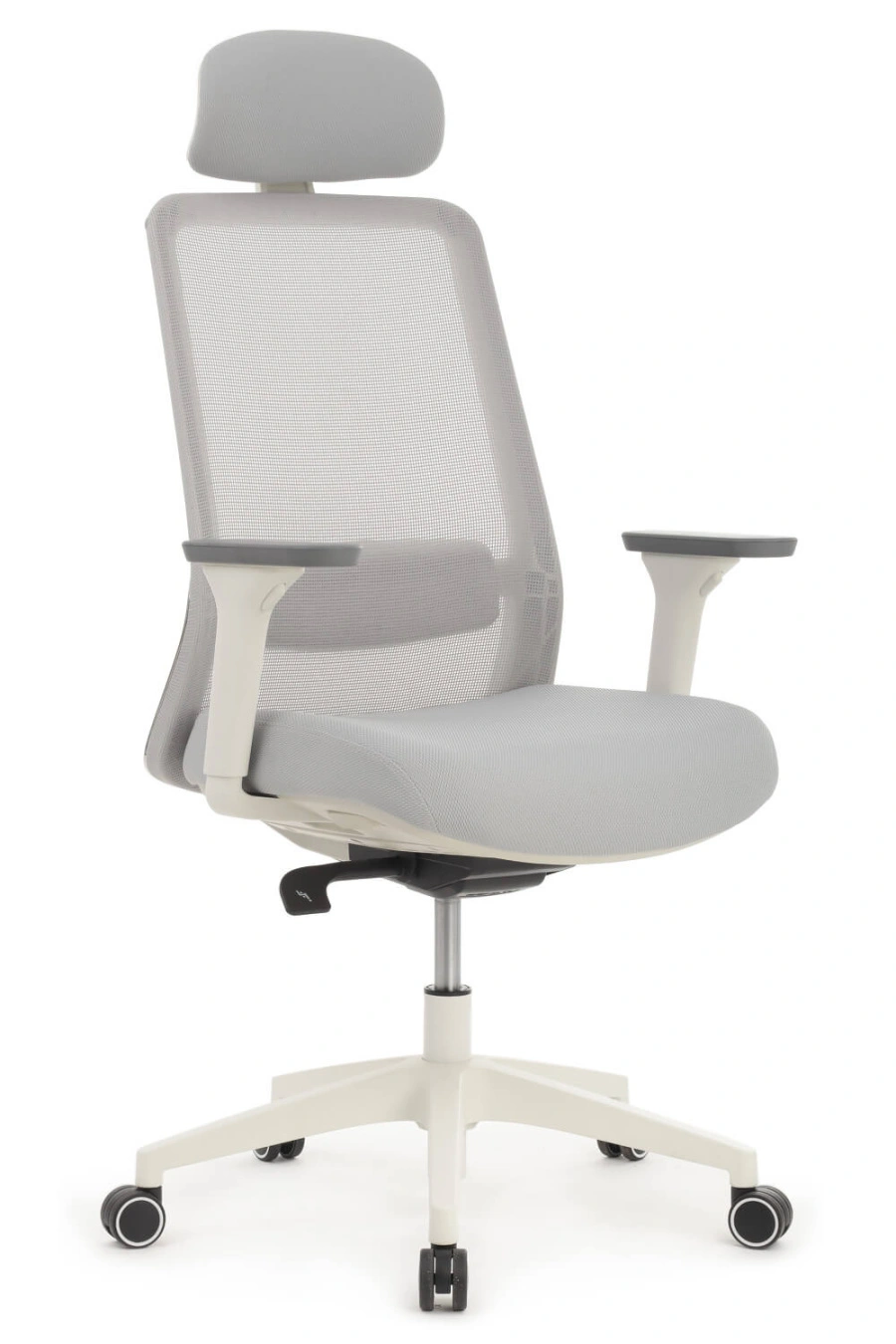 Кресло WORK W-218C white Светло-серый пластик/Светло-серая сетка 65-64-113-123