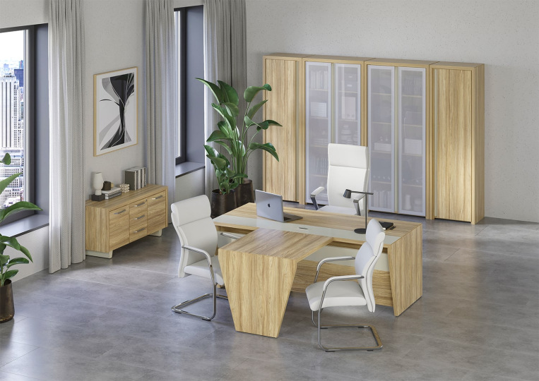 Кабинет руководителя Corner цвет Гикори Песочный - Ваниль