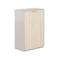 Шкаф для документов средний Atlas / 824×450×1200 / NZ-0305.GS.YN / Серый камень / Ясень наварра