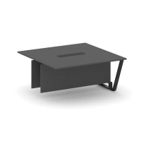 Сектор переговорного стола проходной Steel Meet L=1600 KD-PR.B.SPPW-16 / Тиквуд Светлый – Металл Черный / 1600×1600×750