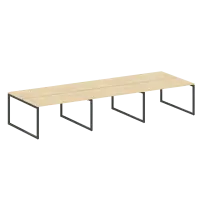Metal System Quattro Р. ст. на 6 раб. места на О-образном м/к 40БО.СМ-6.3 Акация/Антрацит металл 4200*1475*750