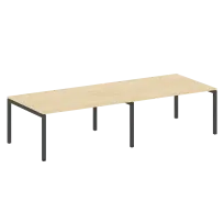 Metal System Quattro Перег. стол (2 столешницы) на П-образном м/к 50БП.ПРГ-2.4 Акация/Антрацит металл 3200*1235*750