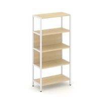 Односекционный стеллаж четырехярусный Shelf System SN.STM-411 Вяз Благородный/Металл Белый 810×400×1613