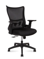 Кресло офисное NORDEN Wave T LB / черный пластик / черная сетка / черная ткань