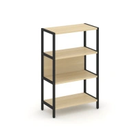 Односекционный стеллаж трехъярусный Shelf System SN.STM-311 Тиквуд Светлый/Металл Черный 810×400×1246
