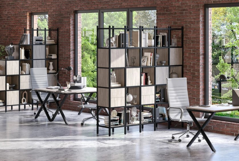 Мебель для персонала Loft цвет Дуб Аттик - Белый Металл