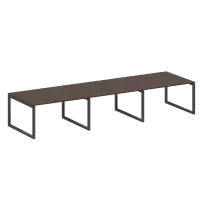 Metal System Quattro Перег. стол (3 столешницы) на О-оразном м/к 50БО.ПРГ-3.3 Акация/Антрацит металл 4200*1235*750
