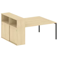Metal System Quattro Р. ст. с шкафом-купе на П-образном м/к 40БП.РС-СШК-2.4 Т Акация/Антрацит металл 2010*1475*1098