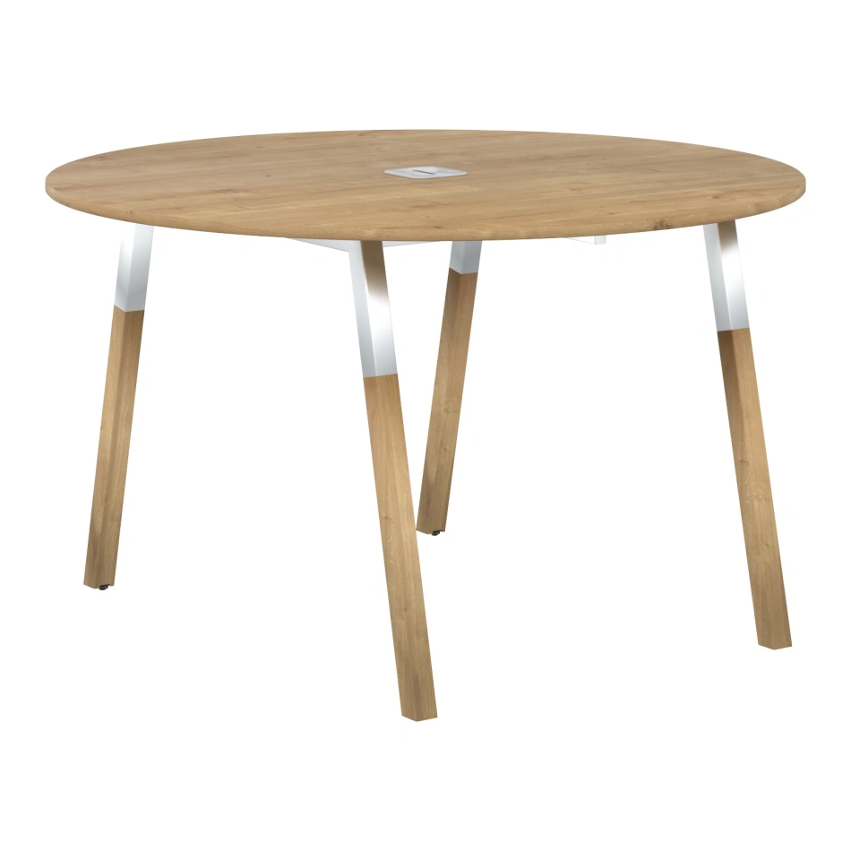 Стол FRST 1250 Дуб Гамильтон/Белый-Бук 1250×1250×733 FORTA