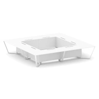 Стол для переговоров квадратный Steel Meet KD-PR.B.SP-20K2 / Тиквуд Светлый – Металл Белый / 4000×4000×750