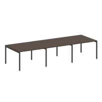 Metal System Quattro Перег. стол (3 столешницы) на П-оразном м/к 40БП.ПРГ-3.2 Акация/Антрацит металл 3600*1235*750