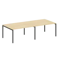 Metal System Quattro Перег. стол (2 столешницы) на П-образном м/к 40БП.ПРГ-2.3 Акация/Антрацит металл 2800*1235*750