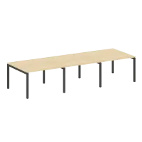 Metal System Quattro Перег. стол (3 столешницы) на П-оразном м/к 50БП.ПРГ-3.2 Акация/Антрацит металл 3600*1235*750