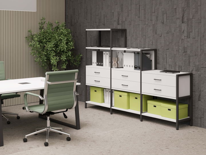 Мебель для персонала Shelf System цвет Белый / Металл Антрацит