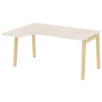 Onix Wood Стол эргономичный левый OW.SA-4 (L) Белый бриллиант/Дуб светлый/Белый металл 1580*1180*750 (800/460)