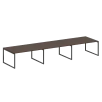Metal System Quattro Перег. стол (3 столешницы) на О-оразном м/к 40БО.ПРГ-3.4 Акация/Антрацит металл 4800*1235*750