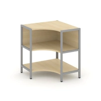 Односекционный угловой стеллаж двухярусный Shelf System SN.STMU-211 Тиквуд Светлый/Металл Серый 810×810×879