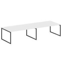 Metal System Quattro Перег. стол (2 столешницы) на О-образном м/к 40БО.ПРГ-2.5 Акация/Антрацит металл 3600*1235*750