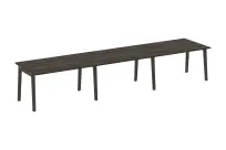 Onix Wood Стол переговорный (3 столешницы) OW.PRG-3.3 Белый бриллиант/Дуб светлый/Белый металл 4140×980×750