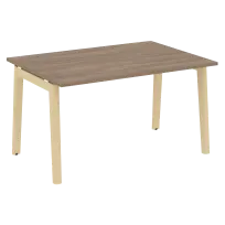 Onix Wood Стол переговорный (1 столешница) OW.PRG-1.3 Белый бриллиант/Дуб светлый/Белый металл 1380×980×750